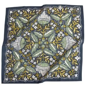 Handker Hemlock Amelia 017 Bandana Handkerchief Hair Scarf Blue/Green/White 22"